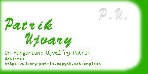 patrik ujvary business card